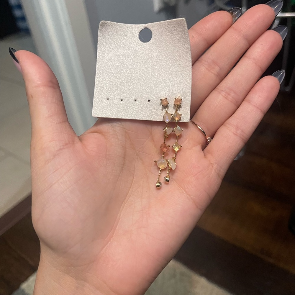 Free People crystal dangly earrings
